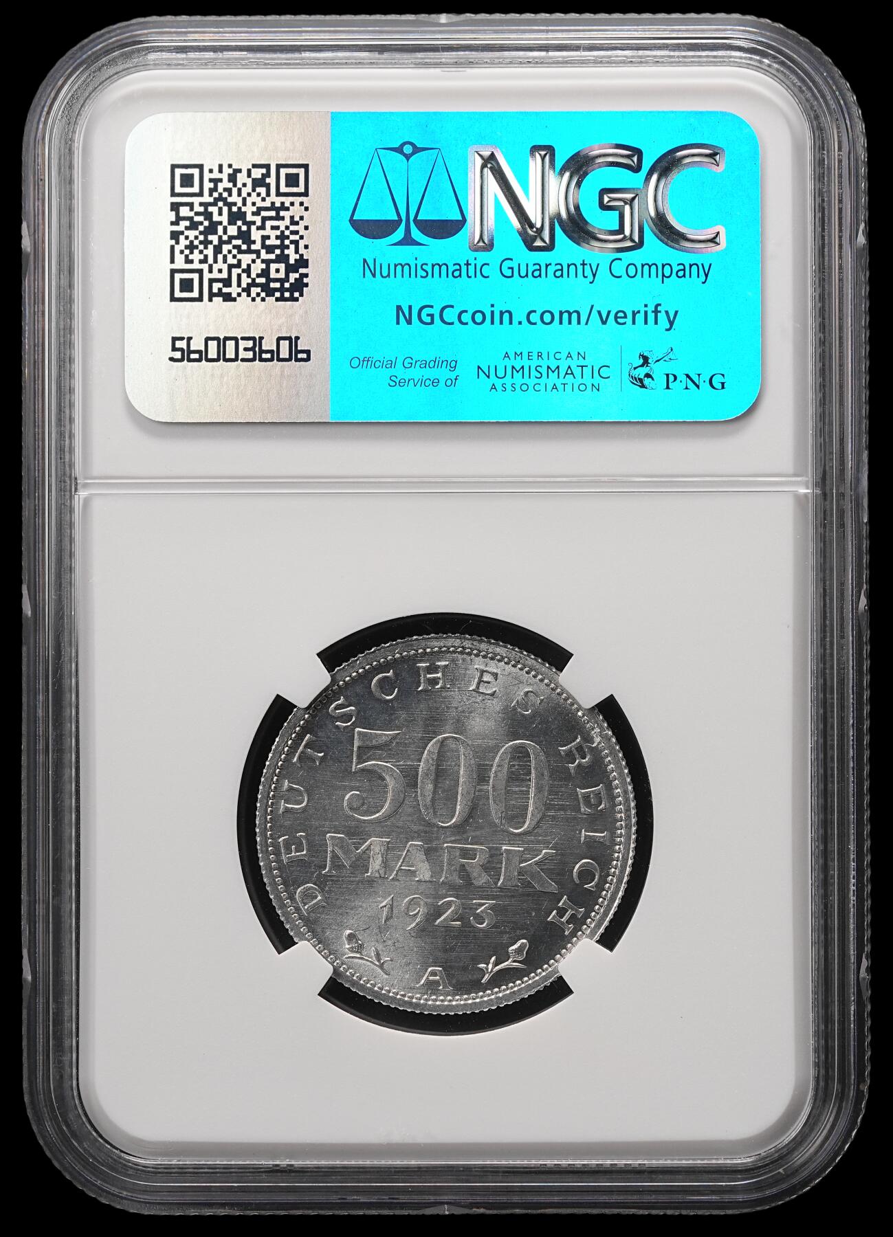 修遠堂世界钱币第四十八期 全场包邮 NGC MS65 1923年魏玛政府500马克