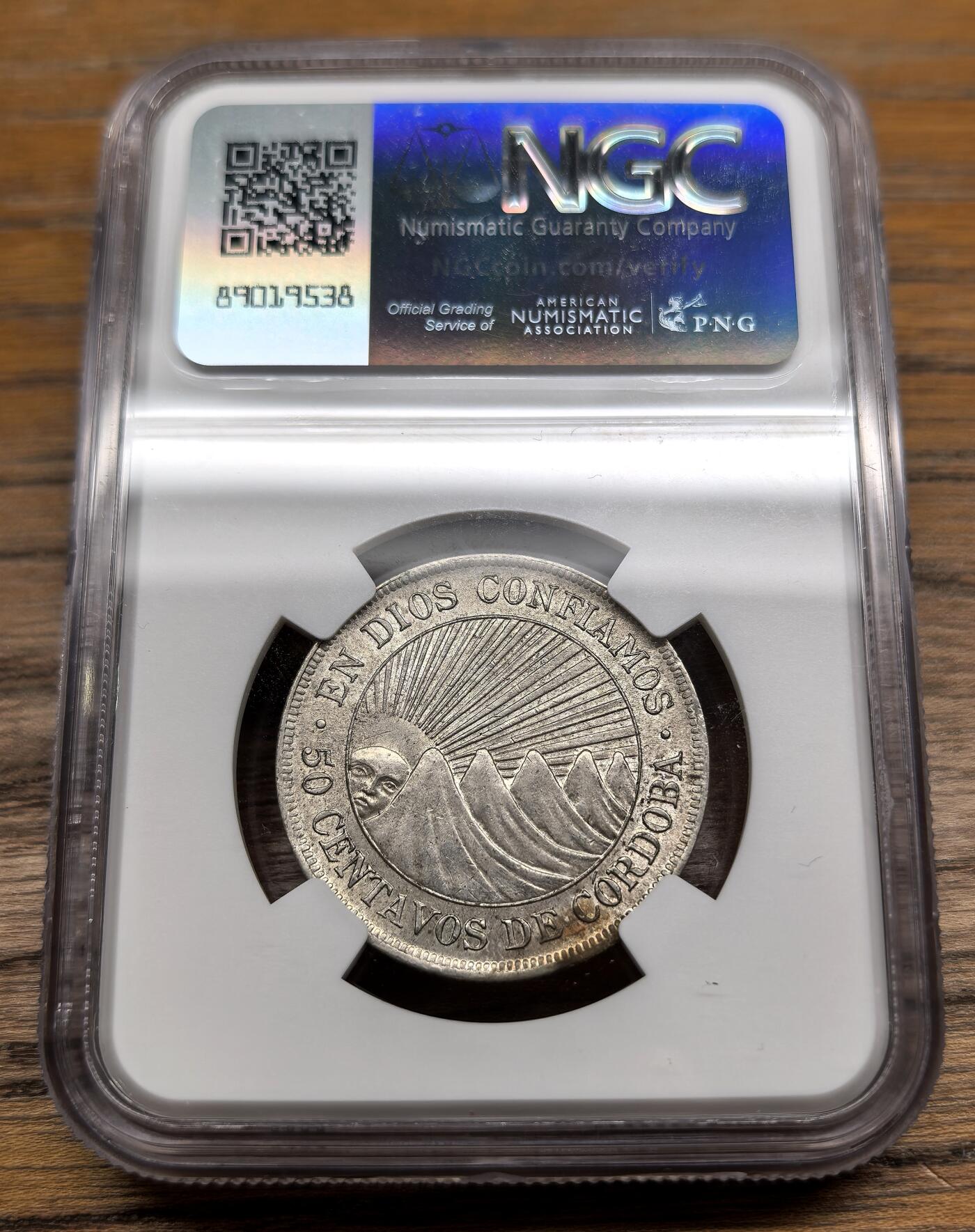 凡希社世界钱币微拍第二百九十一期 1912H尼加拉瓜50分银币NGC-AUD
