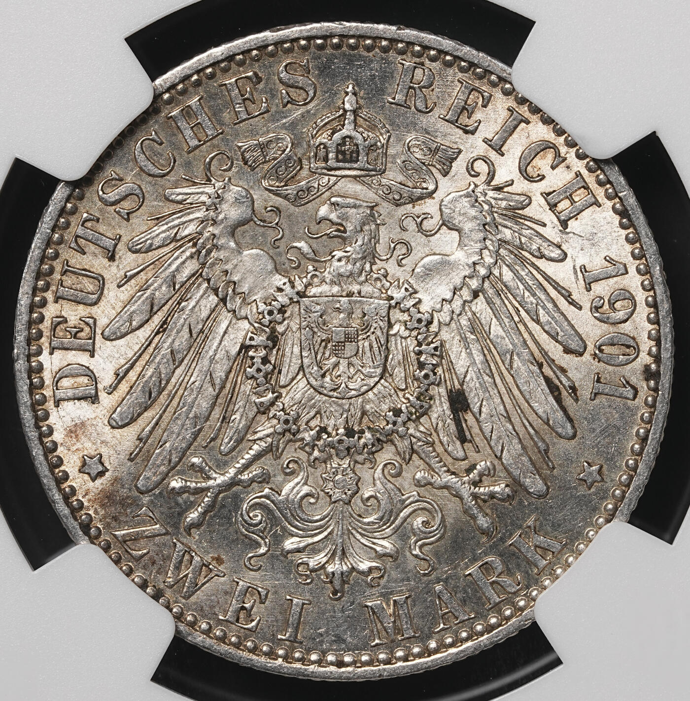 修遠堂世界钱币第四十八期 全场包邮 NGC MS61 1901年普鲁士建国200周年2马克银币