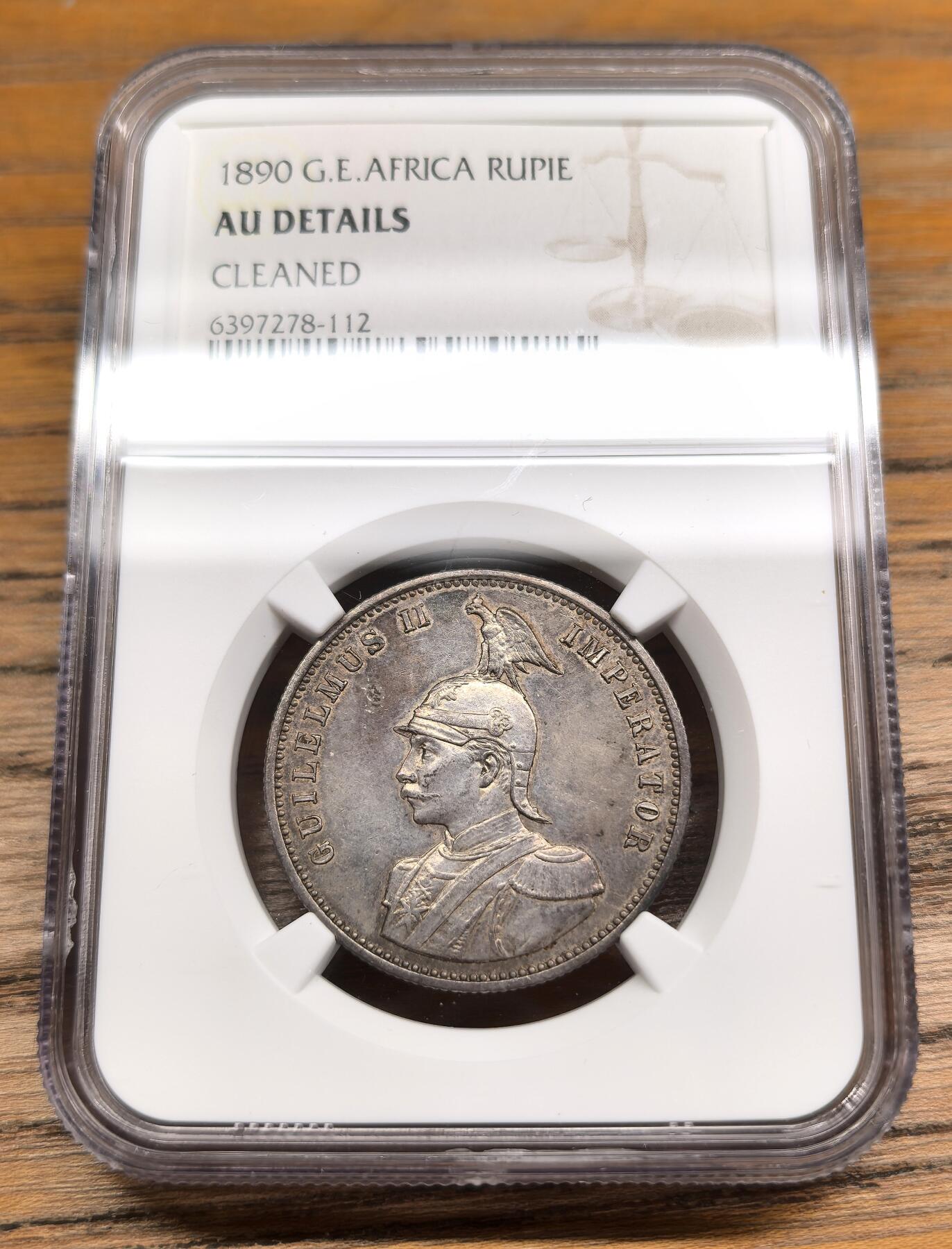 凡希社世界钱币微拍第二百九十一期 1890德国东非公司卢比银币NGC-AUD