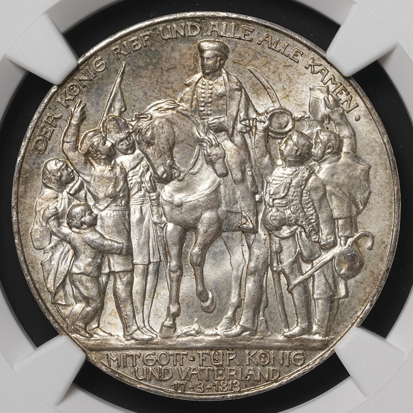 修遠堂世界钱币第四十八期 全场包邮 NGC MS64 1913年普鲁士战胜拿破仑百年纪念3马克银币