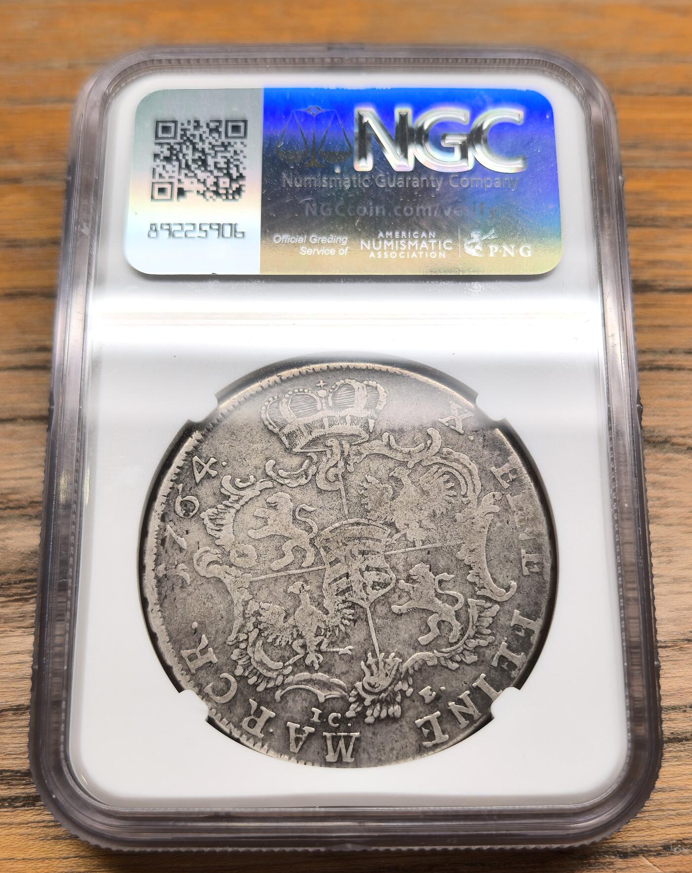 凡希社世界钱币微拍第二百九十一期 1764德国萨克森科堡泰勒大银NGC-VG8