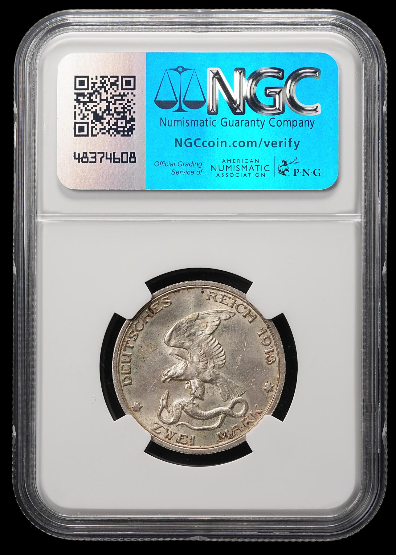 修遠堂世界钱币第四十八期 全场包邮 NGC MS63 1913年普鲁士战胜拿破仑百年纪念2马克银币