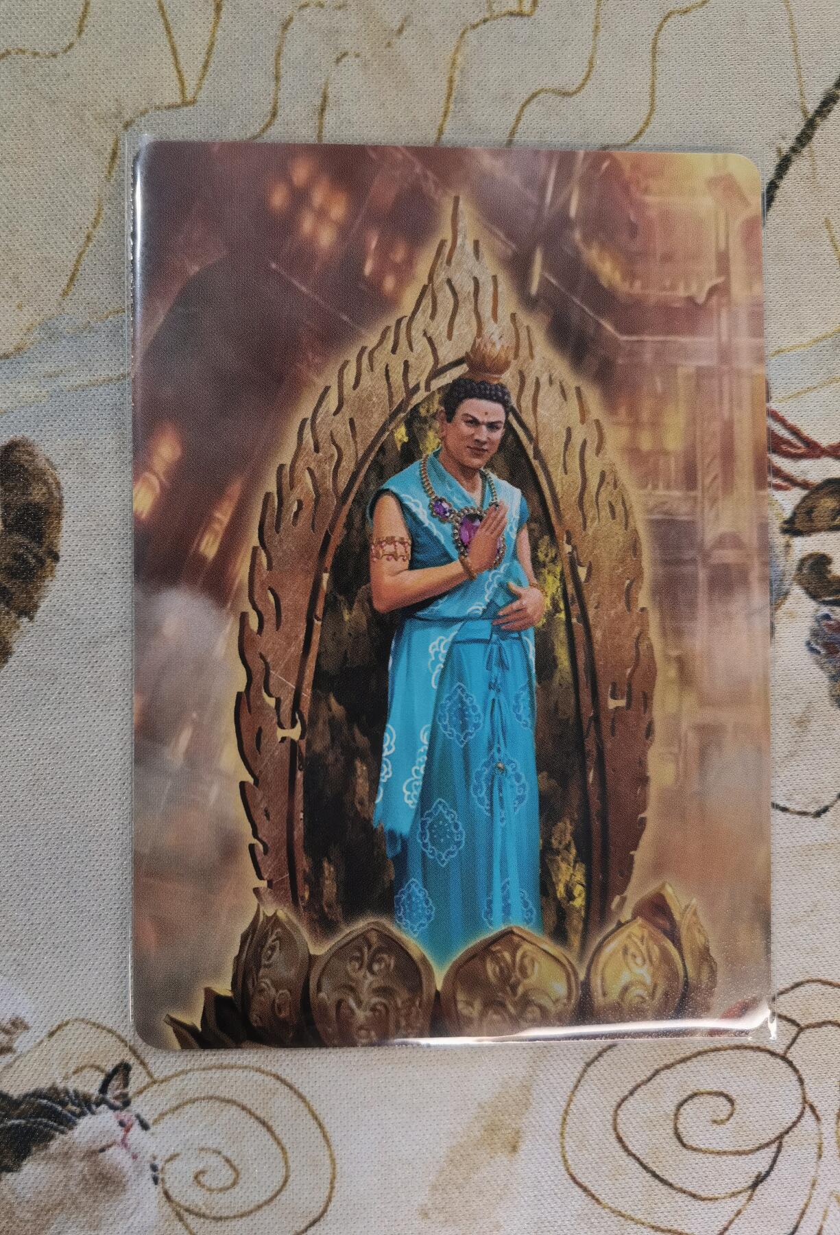 奇趣收藏卡牌拍卖第4场（全场包邮-惜秦皇汉武，略输文采；唐宗宋祖，稍逊风骚。一代天骄，成吉思汗，只识弯弓射大雕） 央视83版西游记四十周年纪念卡-四菩萨共4张，正面粗闪反面普卡63*88mm