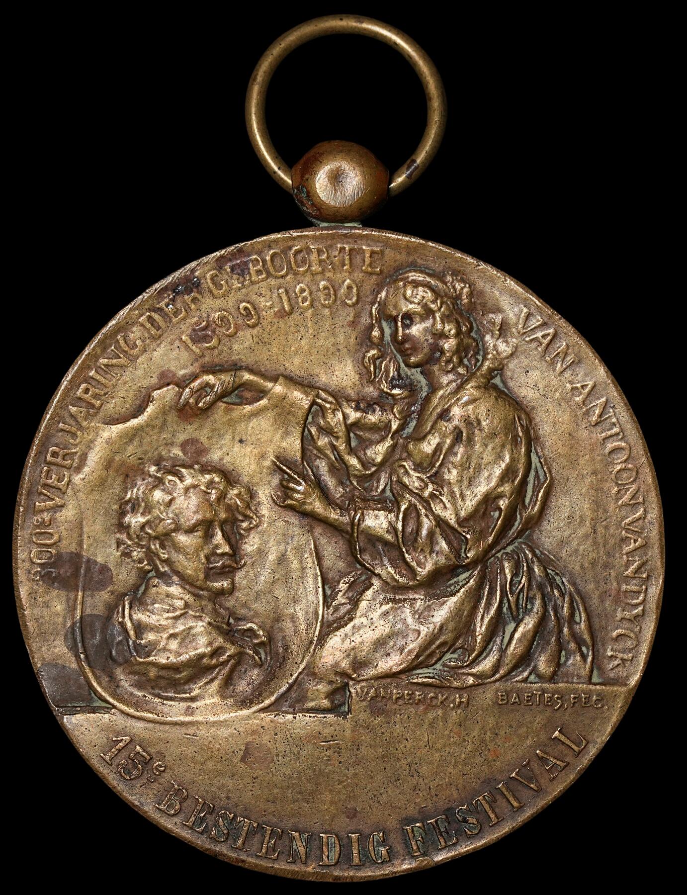 修遠堂世界钱币第四十八期 全场包邮 1899年比利时野人大铜章 66.58mm，134g 边略有磕碰