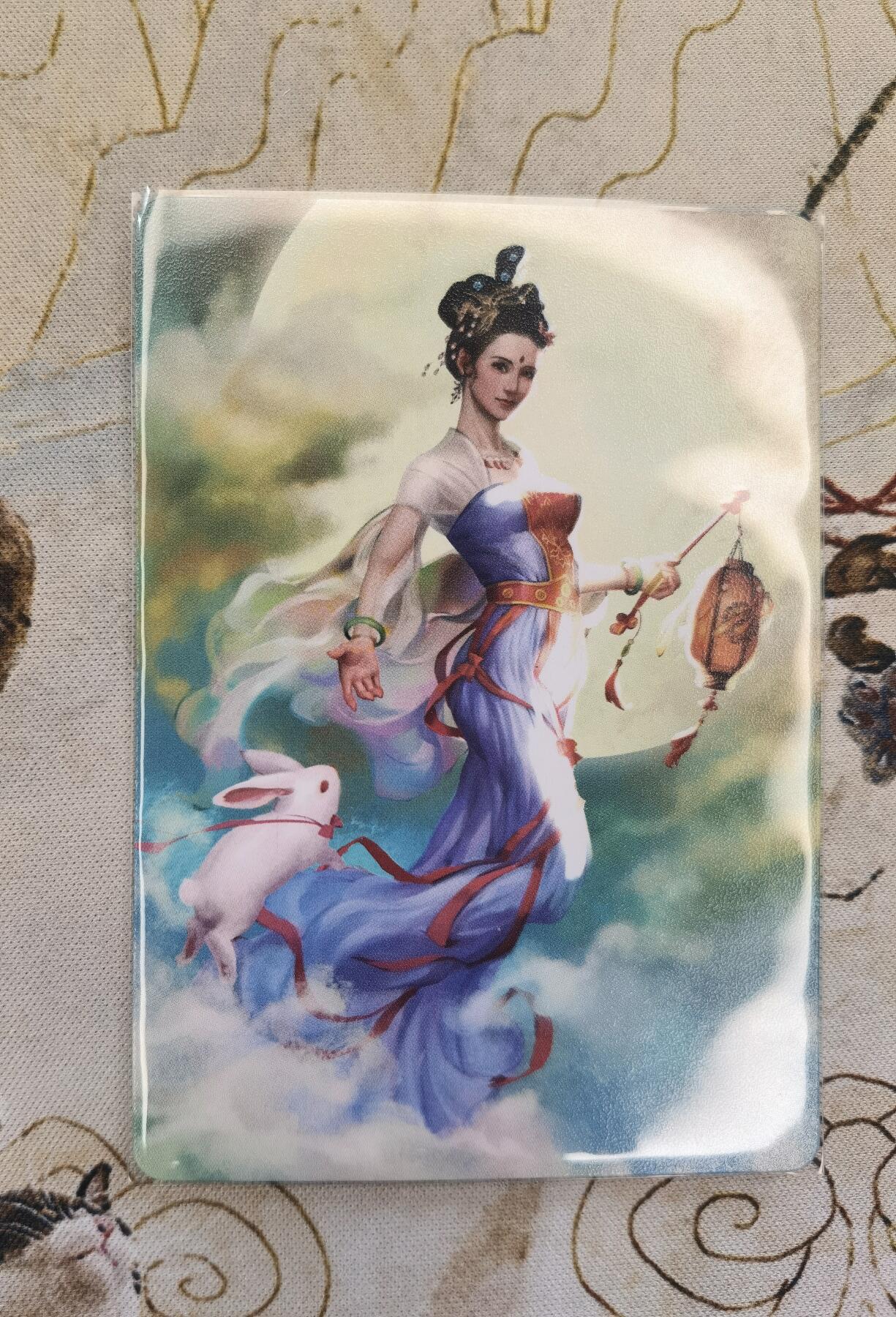 奇趣收藏卡牌拍卖第4场（全场包邮-惜秦皇汉武，略输文采；唐宗宋祖，稍逊风骚。一代天骄，成吉思汗，只识弯弓射大雕） 央视83版西游记四十周年纪念卡-嫦娥+杏仙共2张，正面粗闪反面普卡，63*88mm