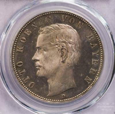 PCGS-PR64CAM 1901D巴伐利亚奥托5马克精制银币 冠军特年 - PCGS-PR64CAM 1901D巴伐利亚奥托5马克精制银币 冠军特年
