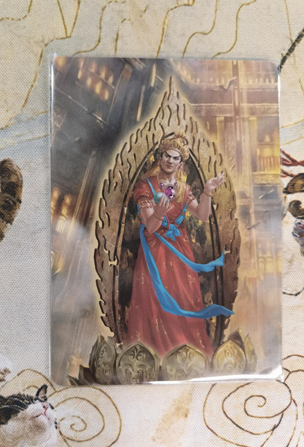 奇趣收藏卡牌拍卖第4场（全场包邮-惜秦皇汉武，略输文采；唐宗宋祖，稍逊风骚。一代天骄，成吉思汗，只识弯弓射大雕） 央视83版西游记四十周年纪念卡-四菩萨共4张，正面粗闪反面普卡63*88mm