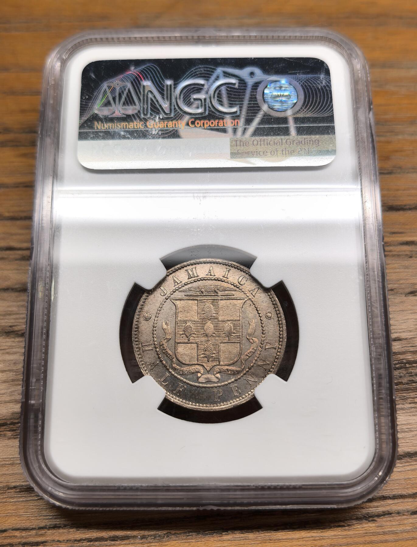 凡希社世界钱币微拍第二百九十一期 1887牙买加小维1/2便士NGC-MS63
