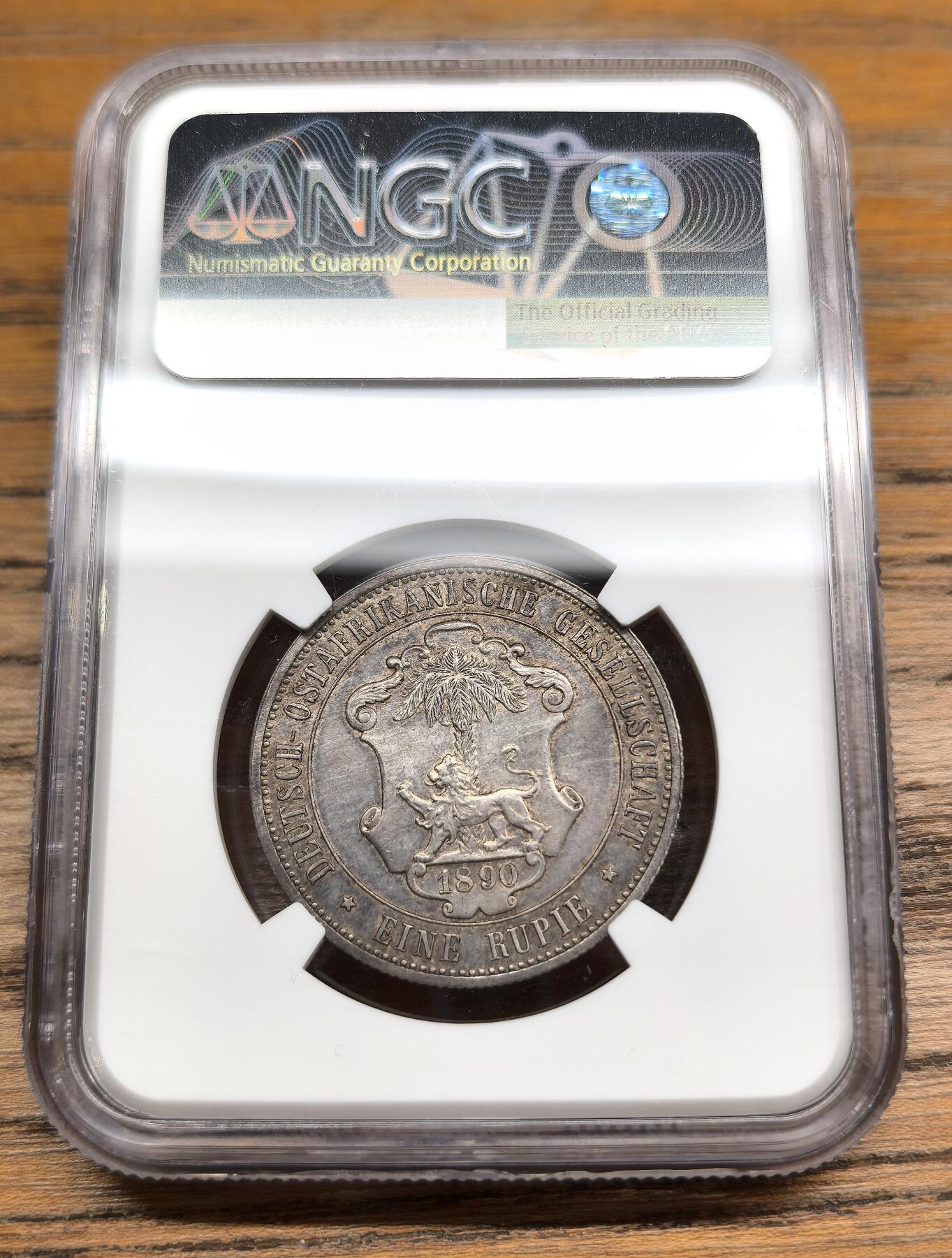 凡希社世界钱币微拍第二百九十一期 1890德国东非公司卢比银币NGC-AUD