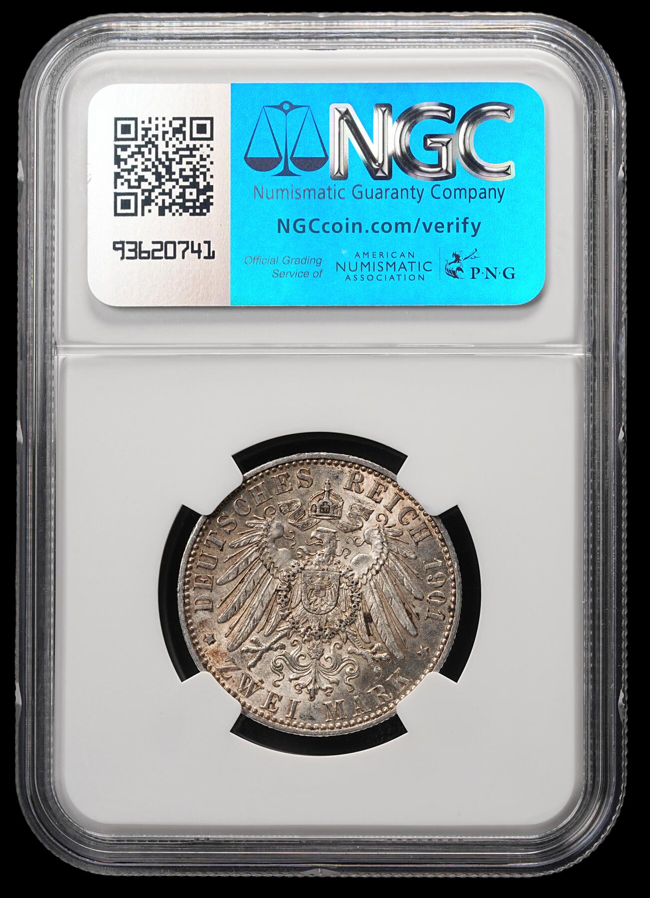 修遠堂世界钱币第四十八期 全场包邮 NGC MS61 1901年普鲁士建国200周年2马克银币