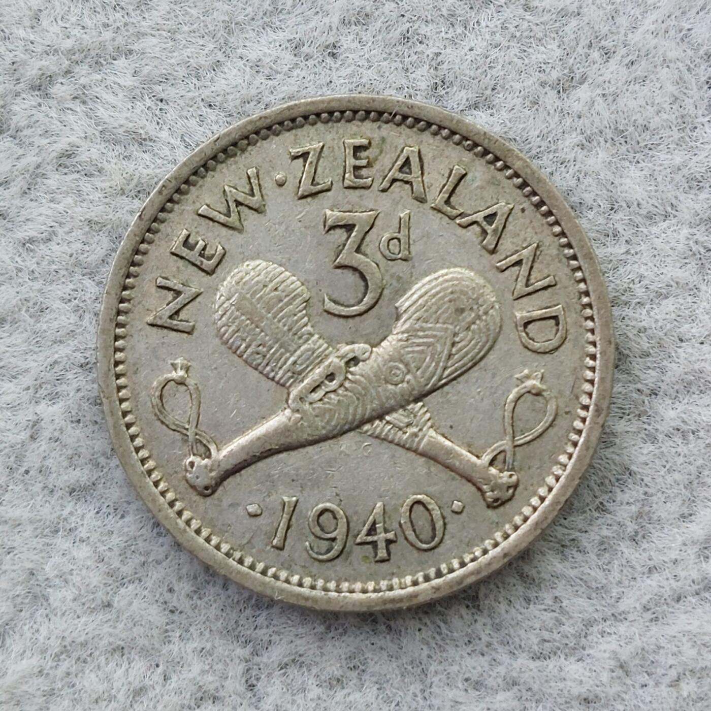 新西兰1940年乔治六世3便士银币