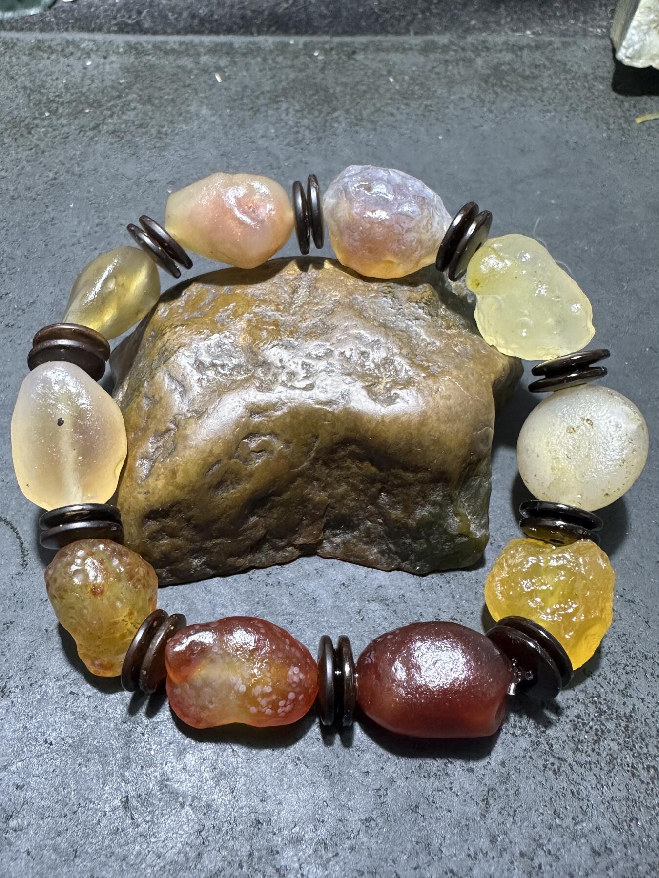 放一条福利！精美天然阿拉善戈壁糖心玛瑙原石手串一条 放一条福利！精美天然阿拉善戈壁糖心玛瑙原石手串一条