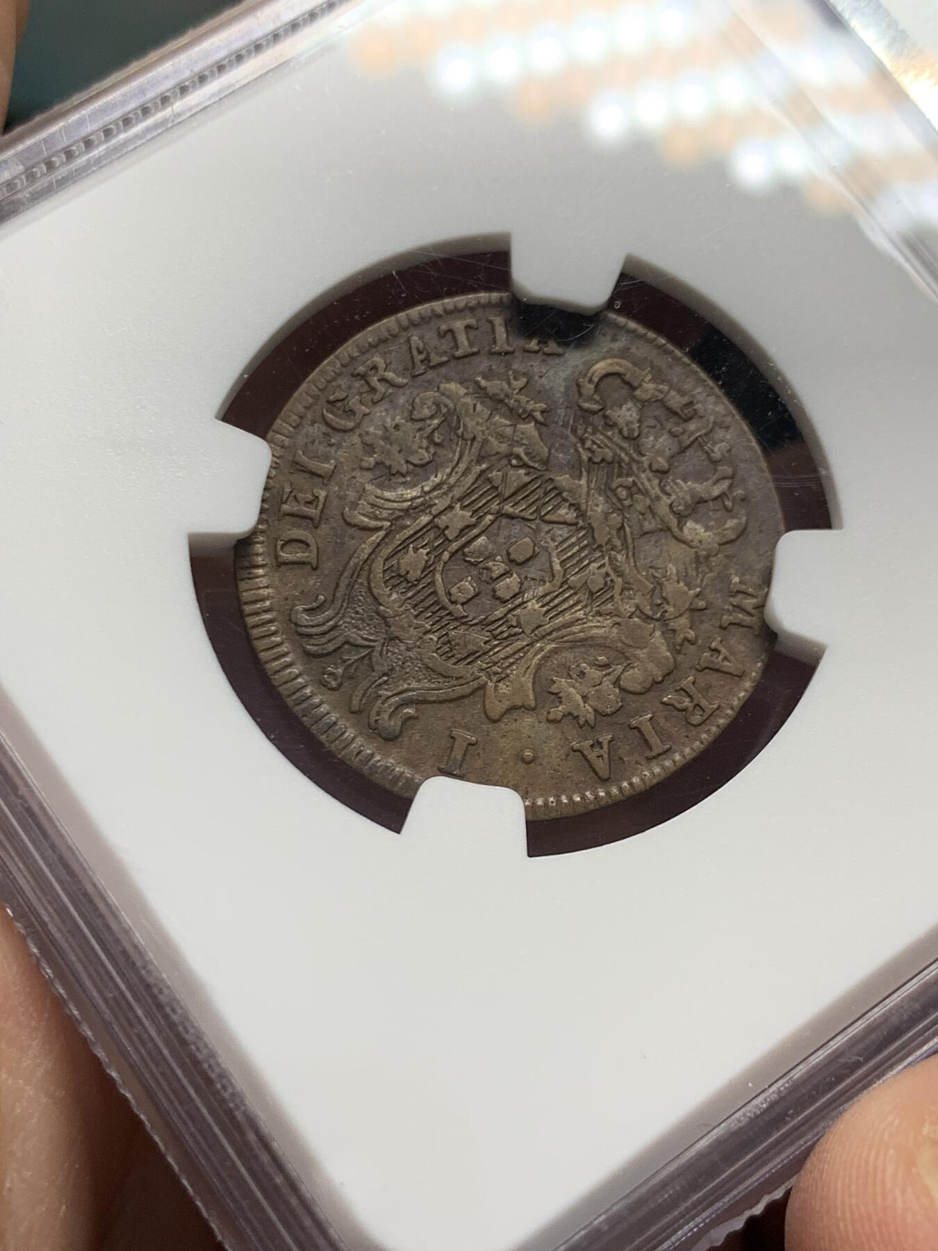 《竞宝斋》第331场 周日，周一 2场连拍 （全场包邮） NGC XF 1795年亚速尔5R 老包浆