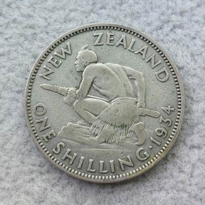 新西兰1934年乔治五世1先令银币 - 新西兰1934年乔治五世1先令银币
