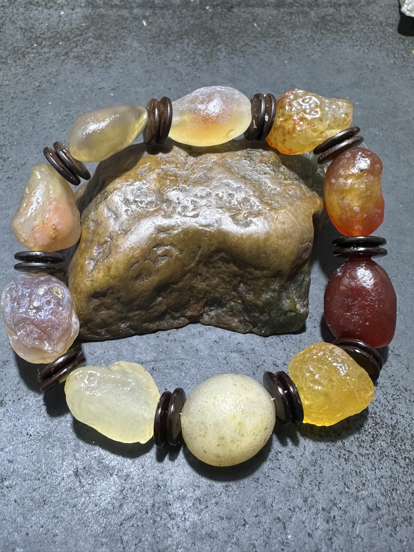 放一条福利！精美天然阿拉善戈壁糖心玛瑙原石手串一条 放一条福利！精美天然阿拉善戈壁糖心玛瑙原石手串一条