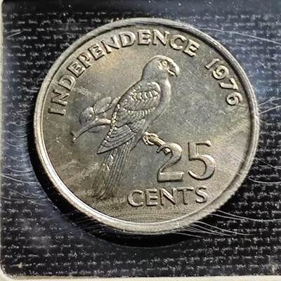 KK钱币收藏小铺 第180期 2月预留时间 每日一拍 周末发货 -  1976塞舌尔25分