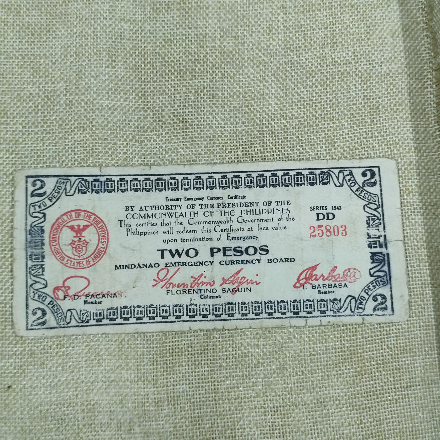 PCAI钱币25-83钱币杂项小专场 1943菲律宾抗日政府纸币