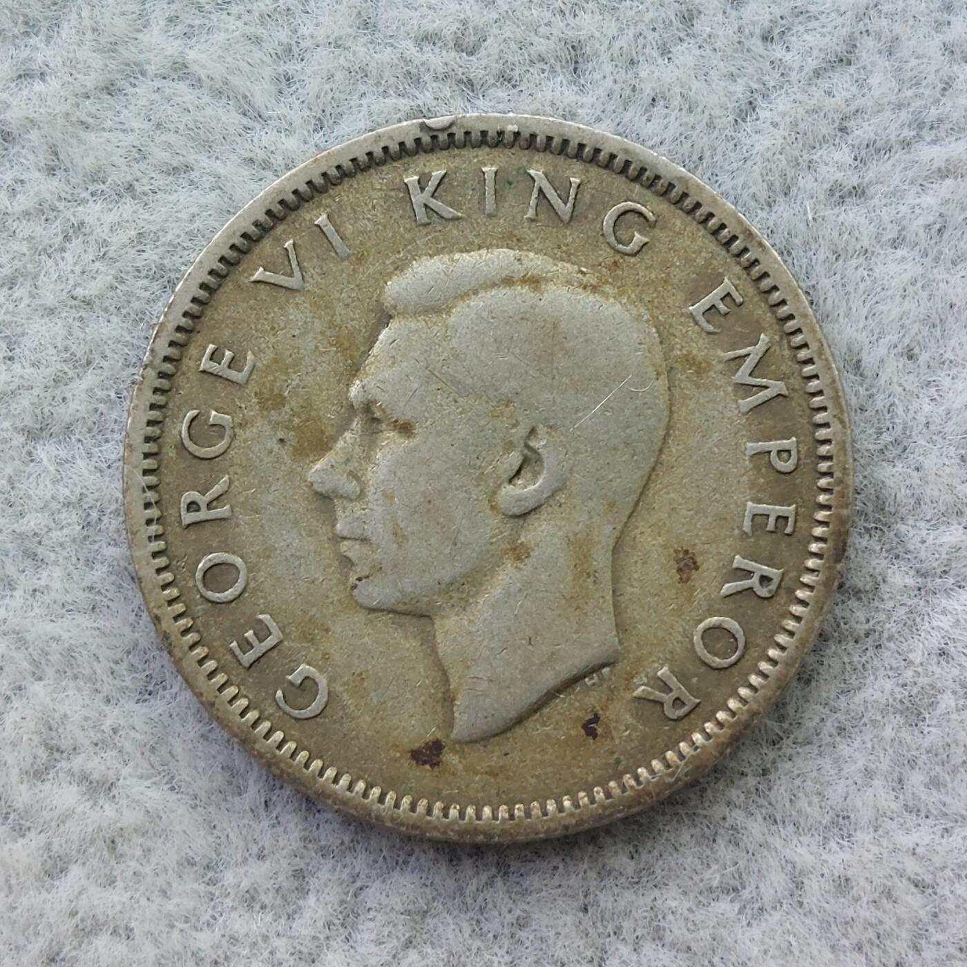 新西兰1937年乔治六世6便士银币