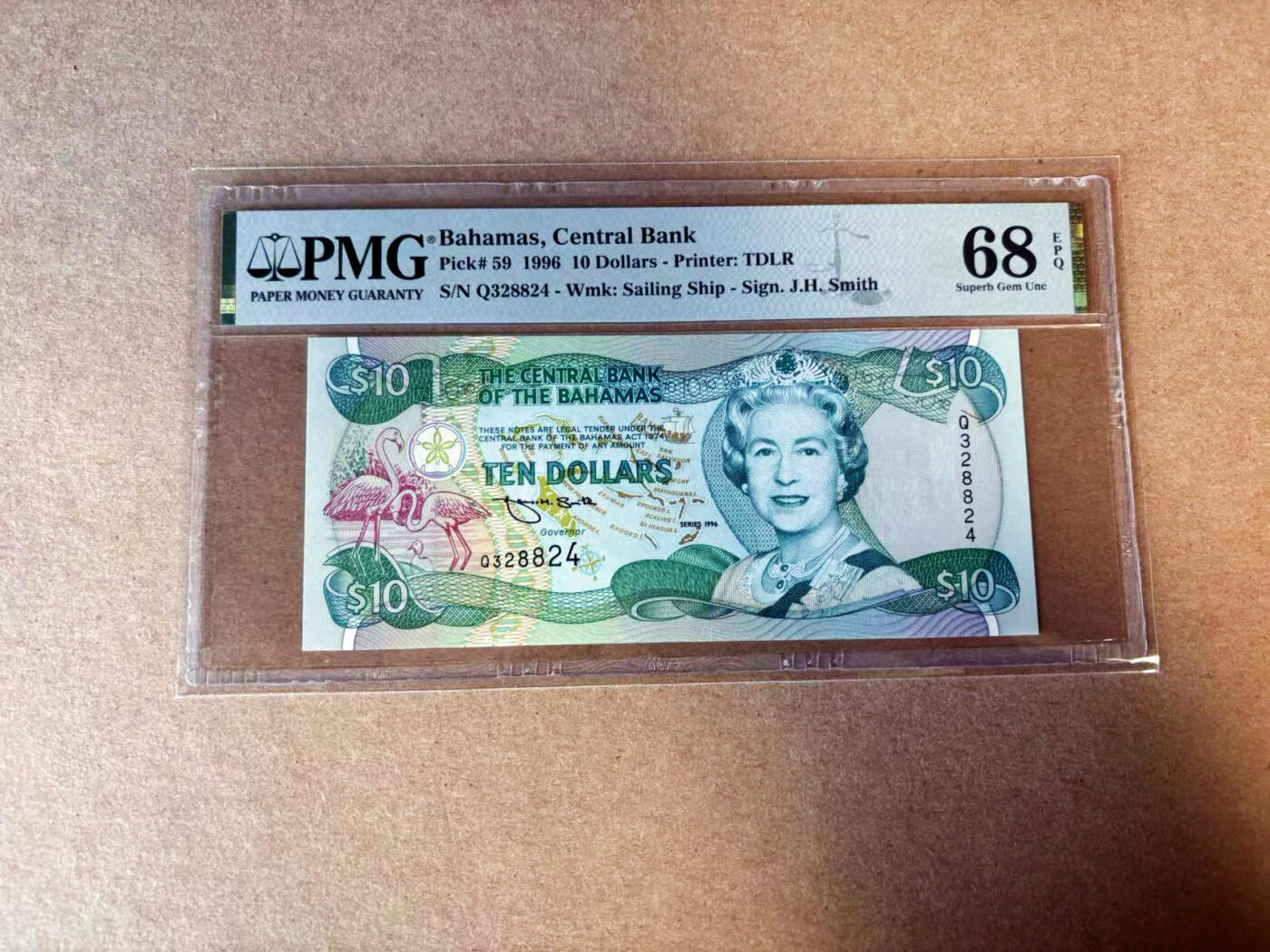 【Blue Auction】✨世界纸币精拍第585期【精】 【冠军分 仅2张】巴哈马 1996年10元 女王 PMG68EPQ 超高分