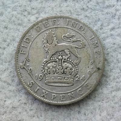 英国1924年乔治五世6便士银币 - 英国1924年乔治五世6便士银币