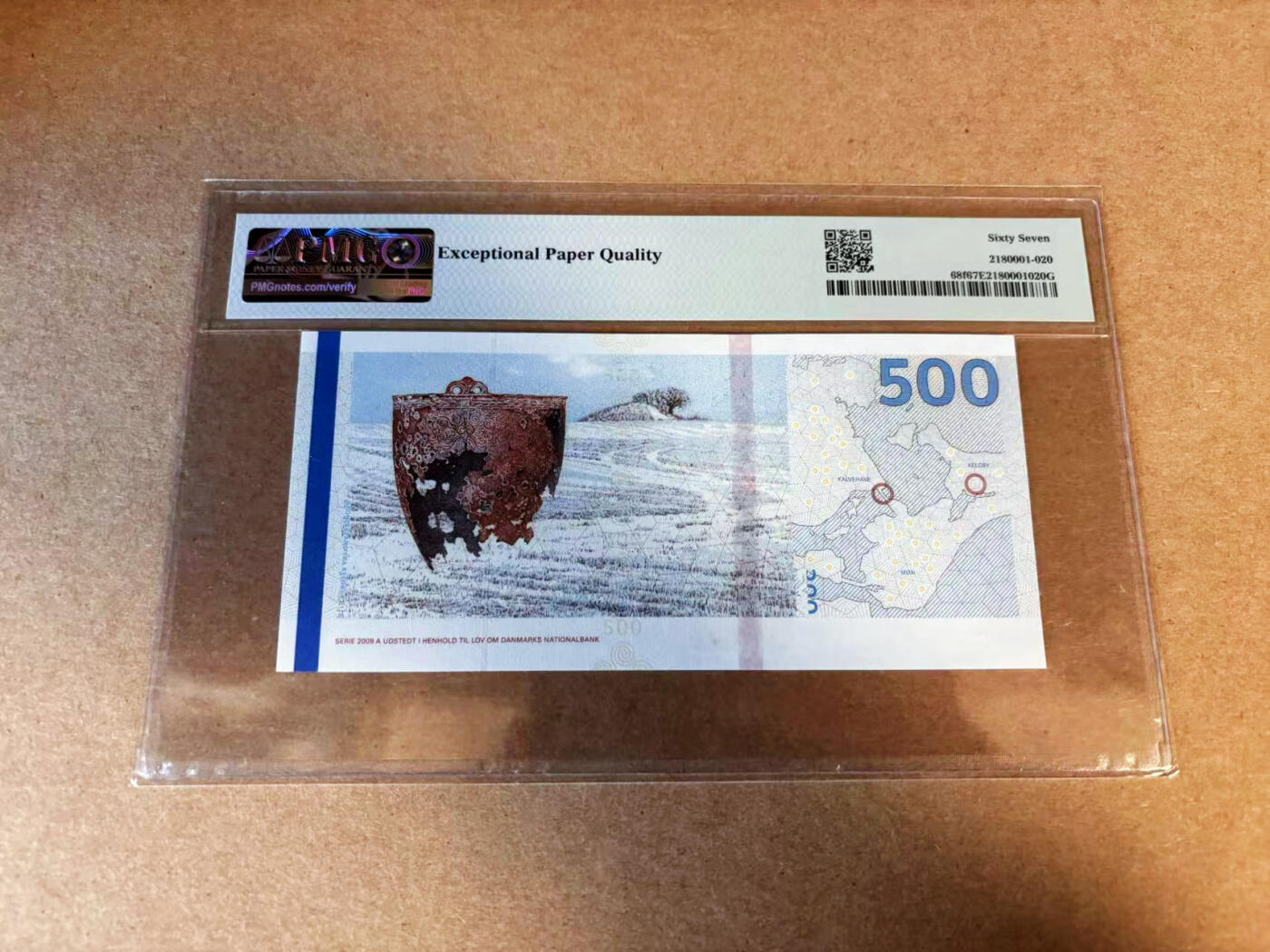 【Blue Auction】✨世界纸币精拍第585期【精】 【95小号】丹麦 2019年500克朗  PMG67EPQ 高分