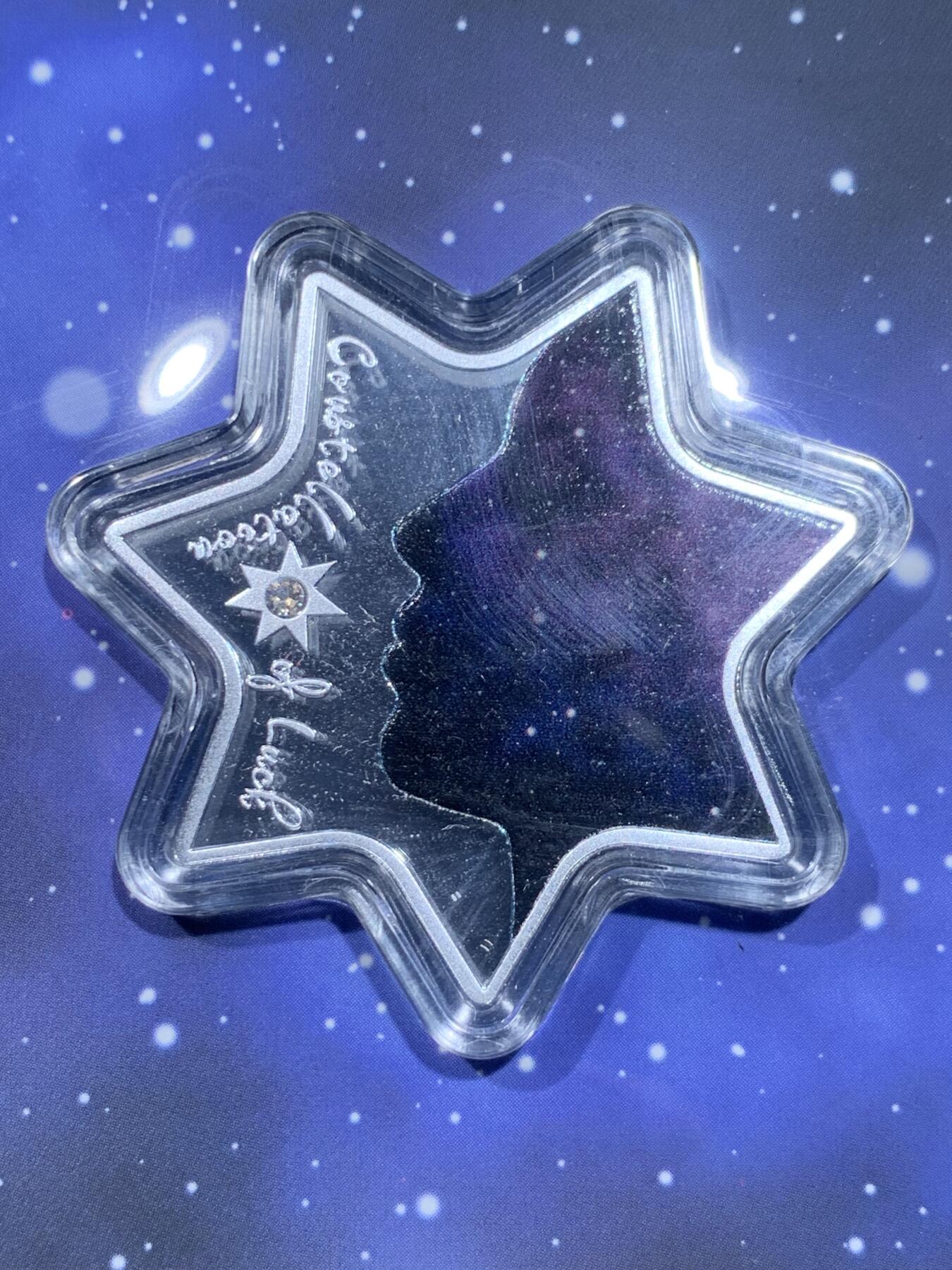 《竞宝斋》第332场 周日，周一 2场连拍 （全场包邮） 喀麦隆2019幸运星座1000法郎七角形精制银币，双面彩色 施华洛水晶，盒证全，500枚