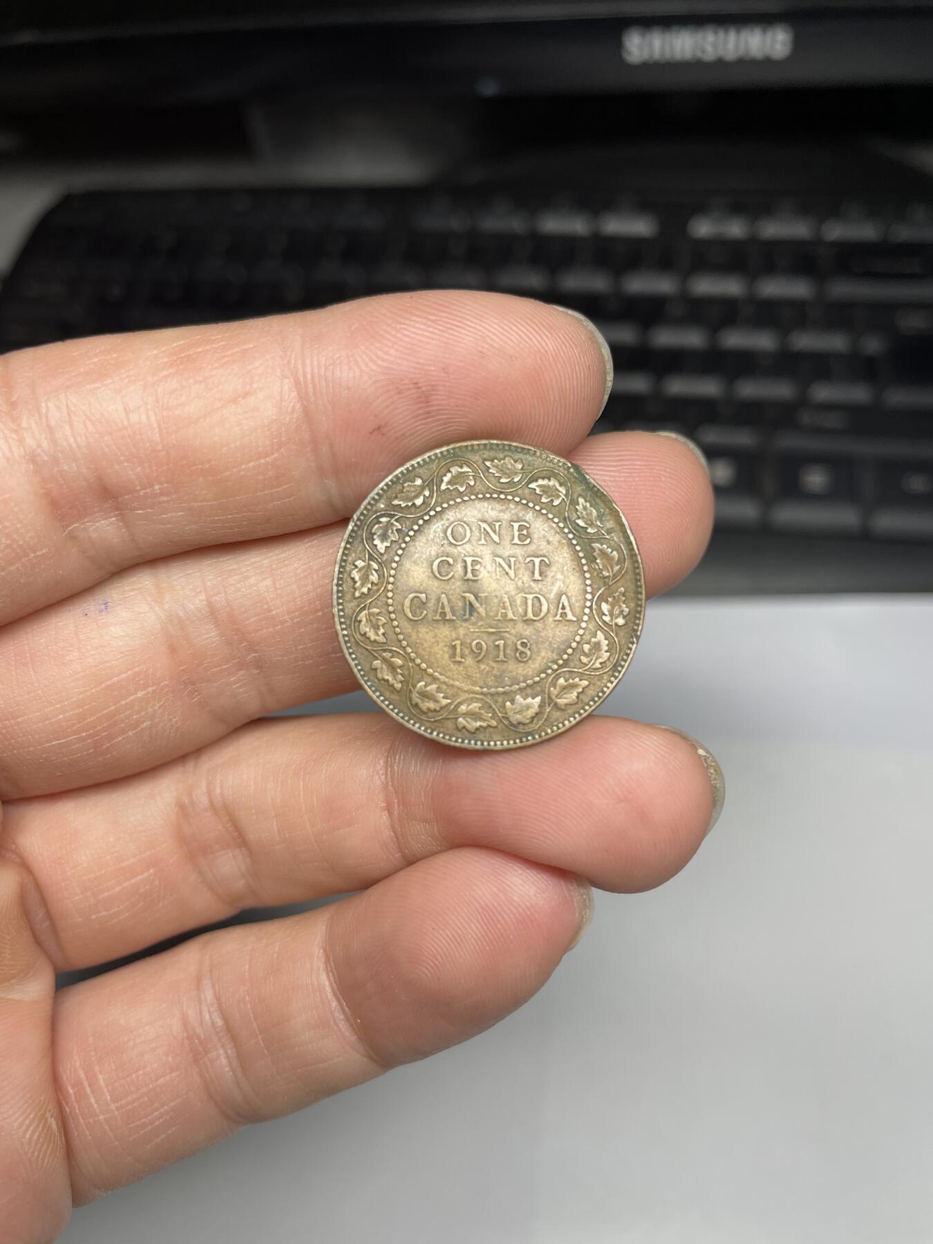 每日一拍，2024年集古藏今外币拍卖第十八期-第6场—（总第176拍），可以寄存60天，满160元包邮。 1918年加拿大一分，轻微不平