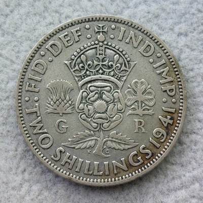 英国1941年乔治六世2先令（1佛罗林）银币 - 英国1941年乔治六世2先令（1佛罗林）银币