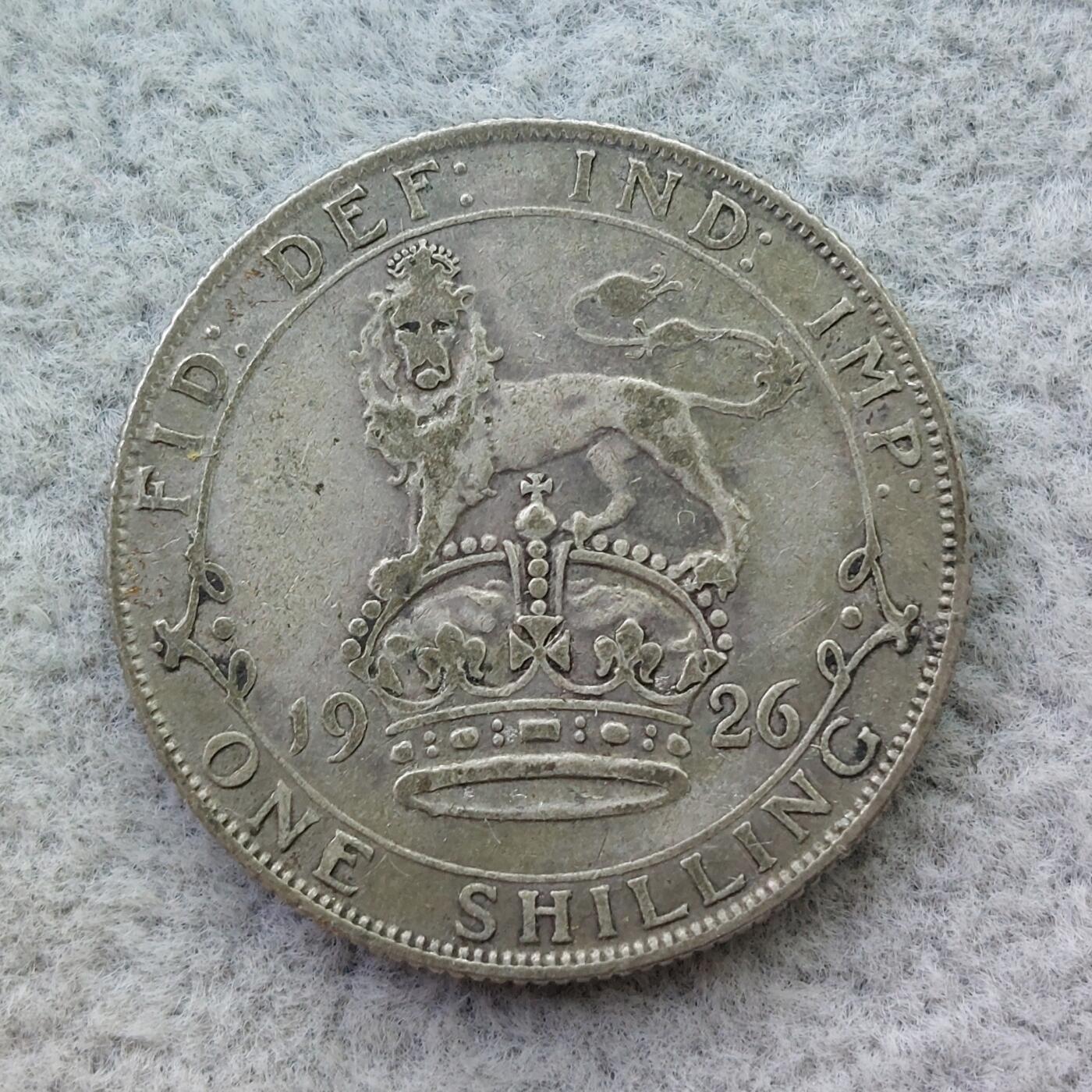 英国1926年乔治五世1先令银币