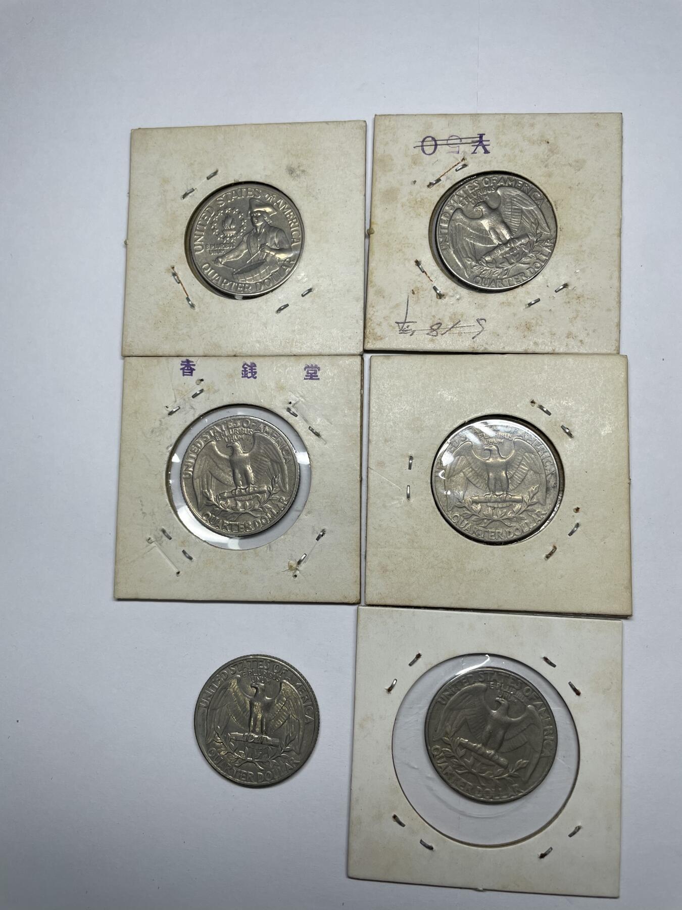 每日一拍，2024年集古藏今外币拍卖第十八期-第5场—（总第175拍），可以寄存60天，满160元包邮。 6枚美国25美分