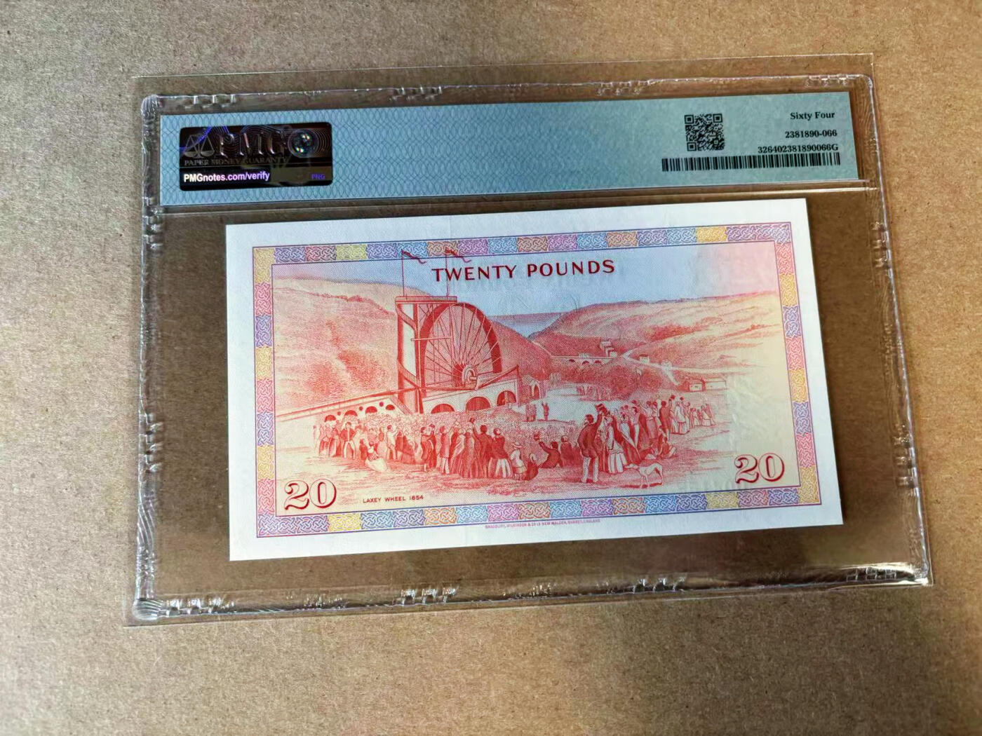 【Blue Auction】✨世界纸币精拍第585期【精】 【千位小号】马恩岛 1979年20镑 BWC出品 女王 PMG64 纪念钞