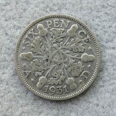 英国1931年乔治五世6便士银币 - 英国1931年乔治五世6便士银币