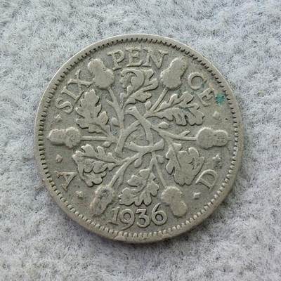 英国1936年乔治五世6便士银币 - 英国1936年乔治五世6便士银币