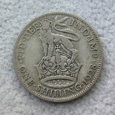 英国1928年乔治五世1先令银币 - 英国1928年乔治五世1先令银币