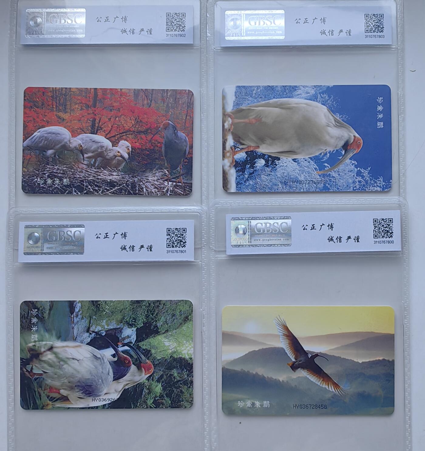 【乐玩集藏】第52期评级电话卡专场（11月26日20:00结拍） IC-18朱鹮 HY版公博67-68