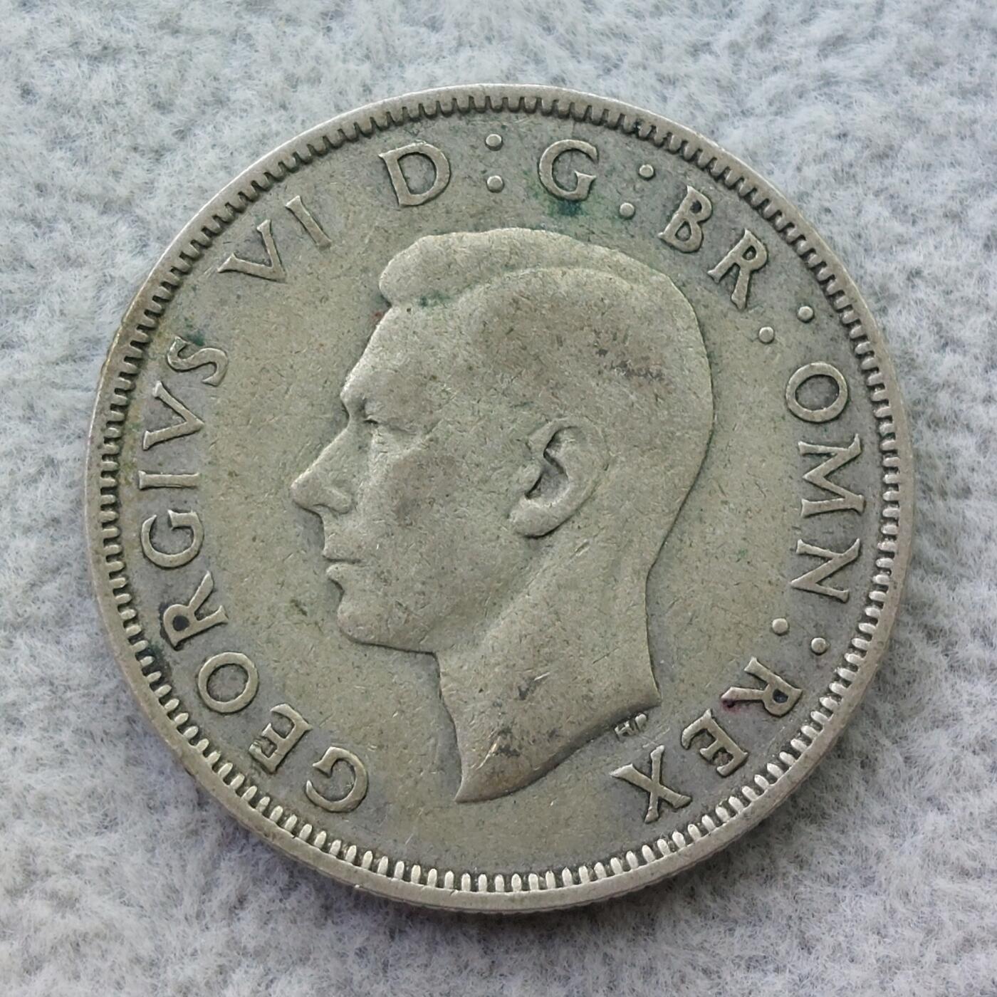 英国1941年乔治六世2先令（1佛罗林）银币