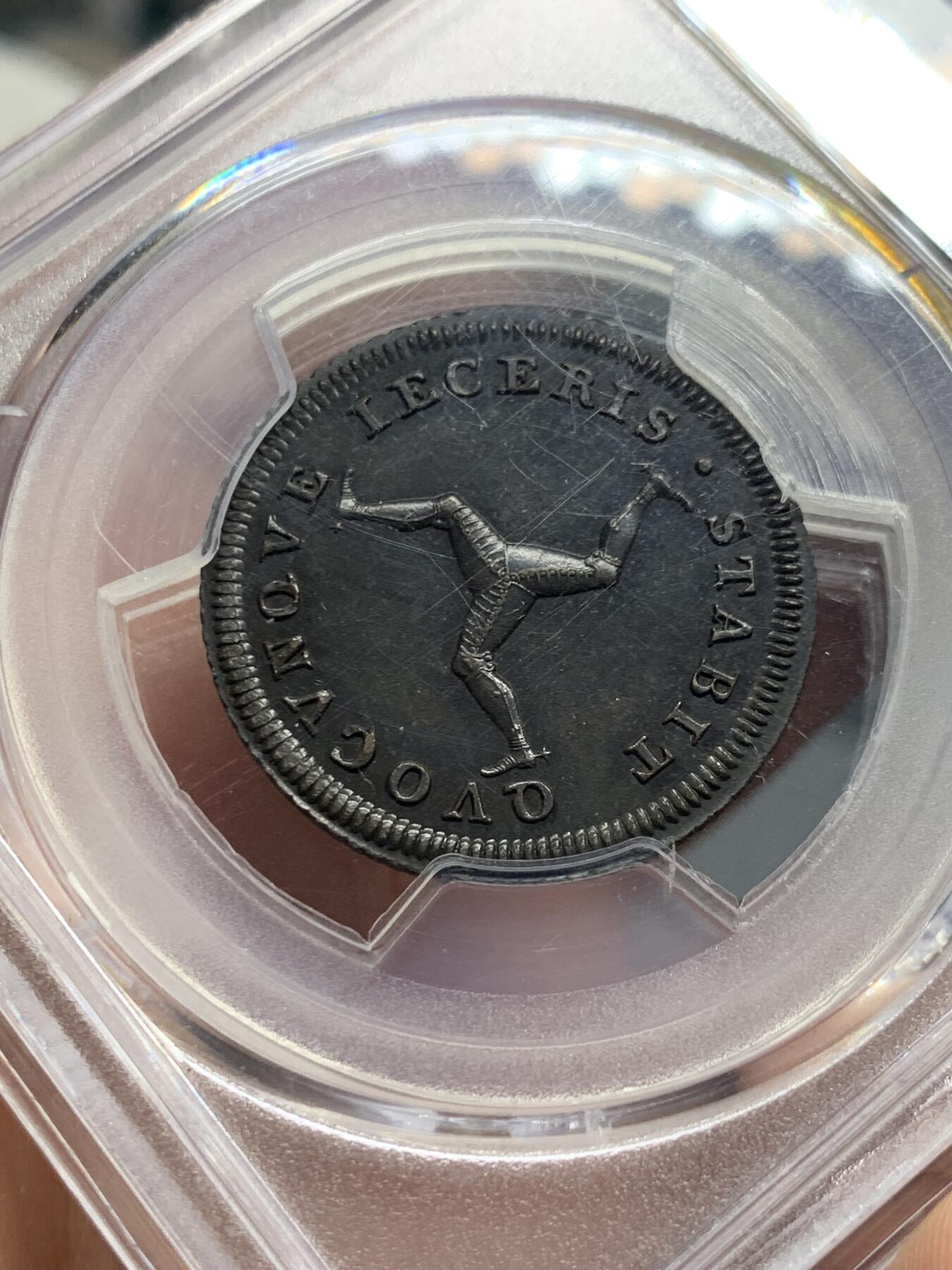 《竞宝斋》第332场 周日，周一 2场连拍 （全场包邮） PCGS PR63BN 马恩岛1786年乔治三世半便士铜币，书价极高