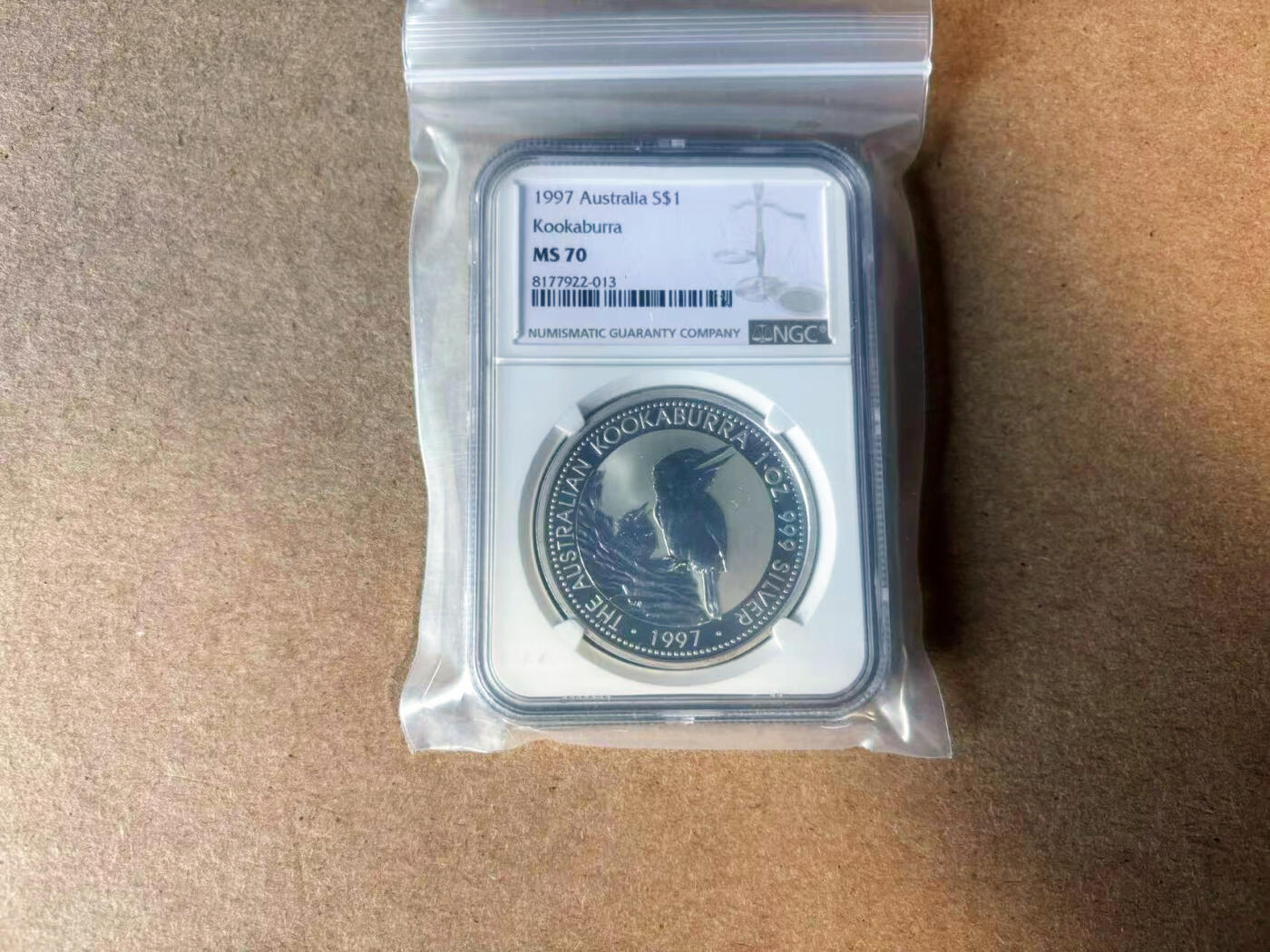 【Blue Auction】✨世界纸币精拍第585期【精】 【满分】澳大利亚Kookaburra 1997年1元大银币 NGC MS70  