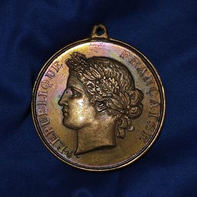 1889年法兰西共和国第594征兵站抽签征兵纪念铜章 - 1889年法兰西共和国第594征兵站抽签征兵纪念铜章