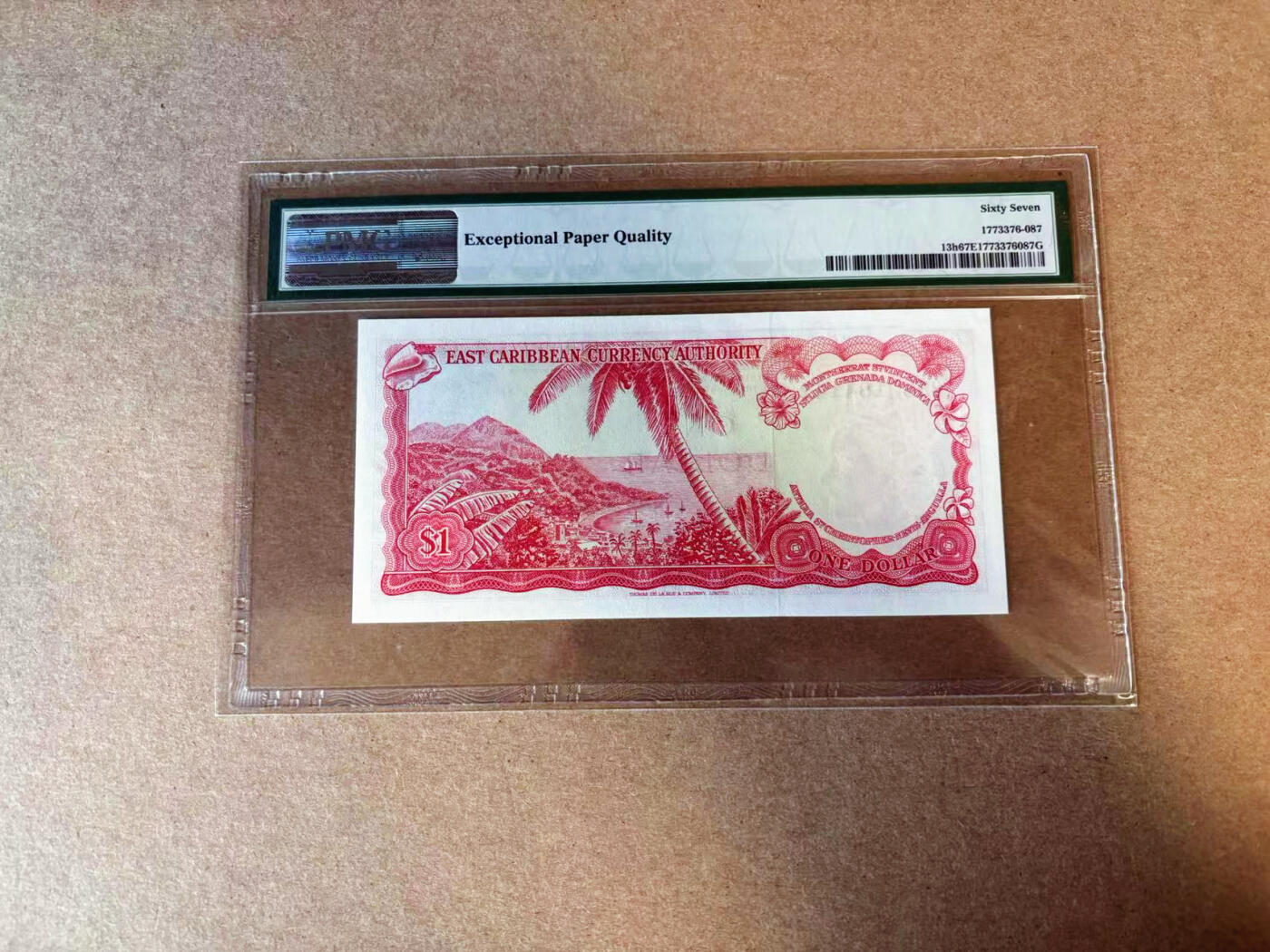 【Blue Auction】✨世界纸币精拍第585期【精】 东加勒比 1965年1元 戎装女王  PMG67EPQ 高分