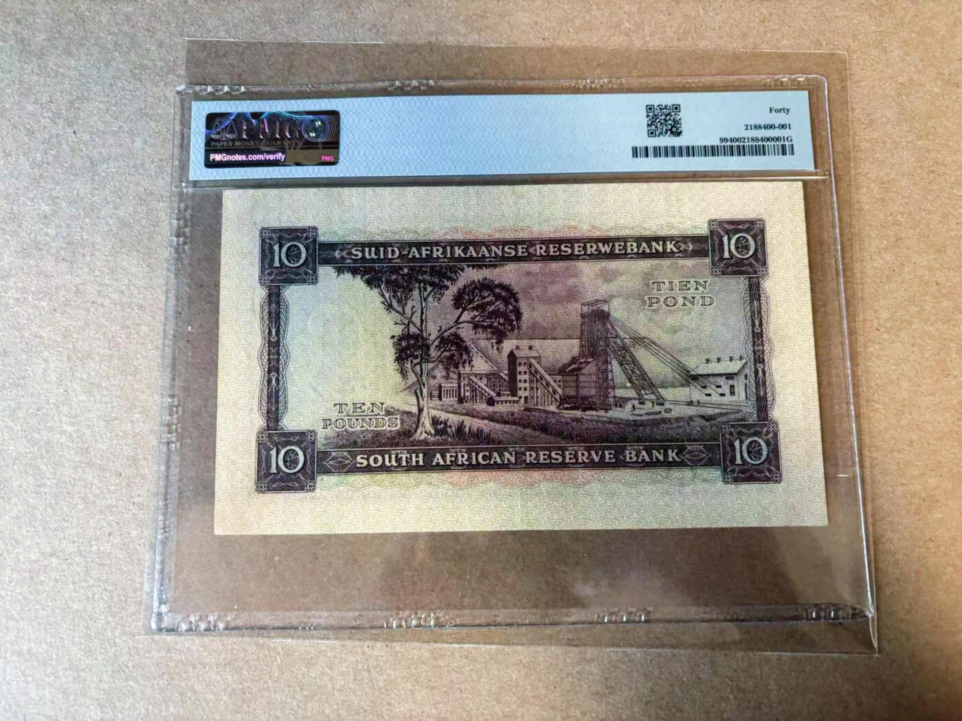 【Blue Auction】✨世界纸币精拍第585期【精】 【无47】南非 1962-65年10镑 改制前版本 PMG40