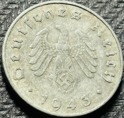 文馨钱币收藏第188 场---189 场截拍后统一发货 - 稀少好品 1943 年德三 10 芬尼锌币