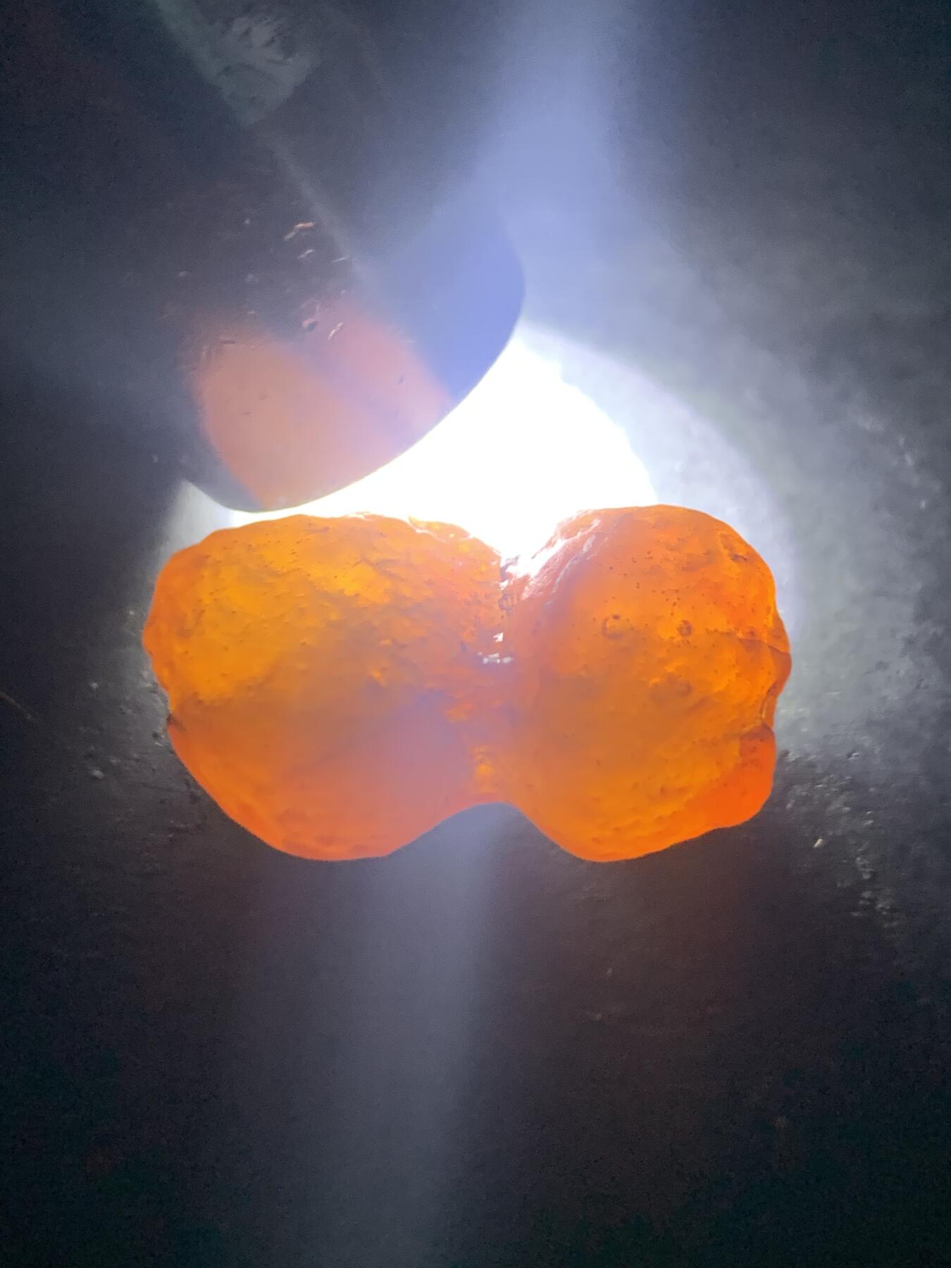 放福利！精美天然橘黄麻皮冰裂纹葫芦形阿拉善玛瑙原石珠子一颗