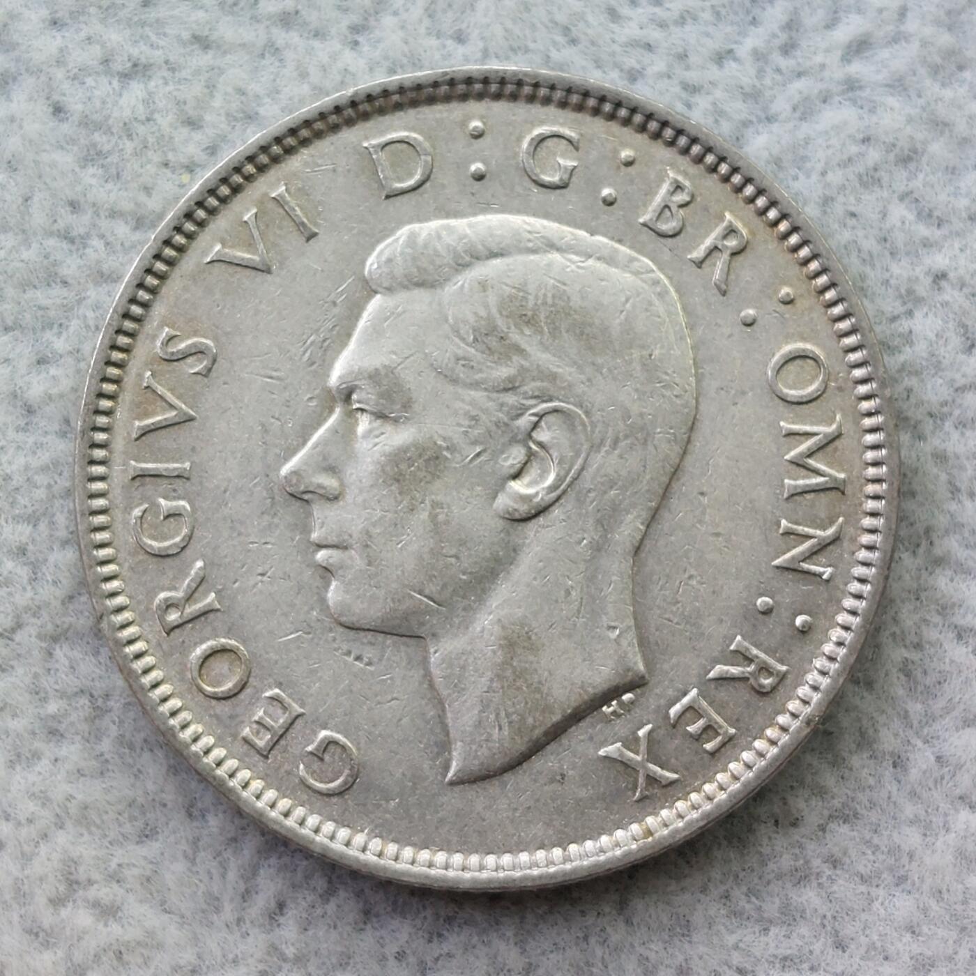 英国1942年乔治六世2先令（1佛罗林）银币