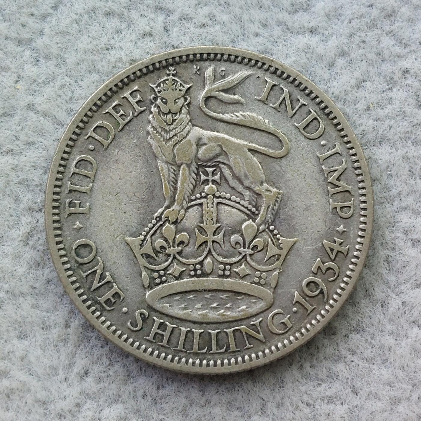 英国1934年乔治五世1先令银币
