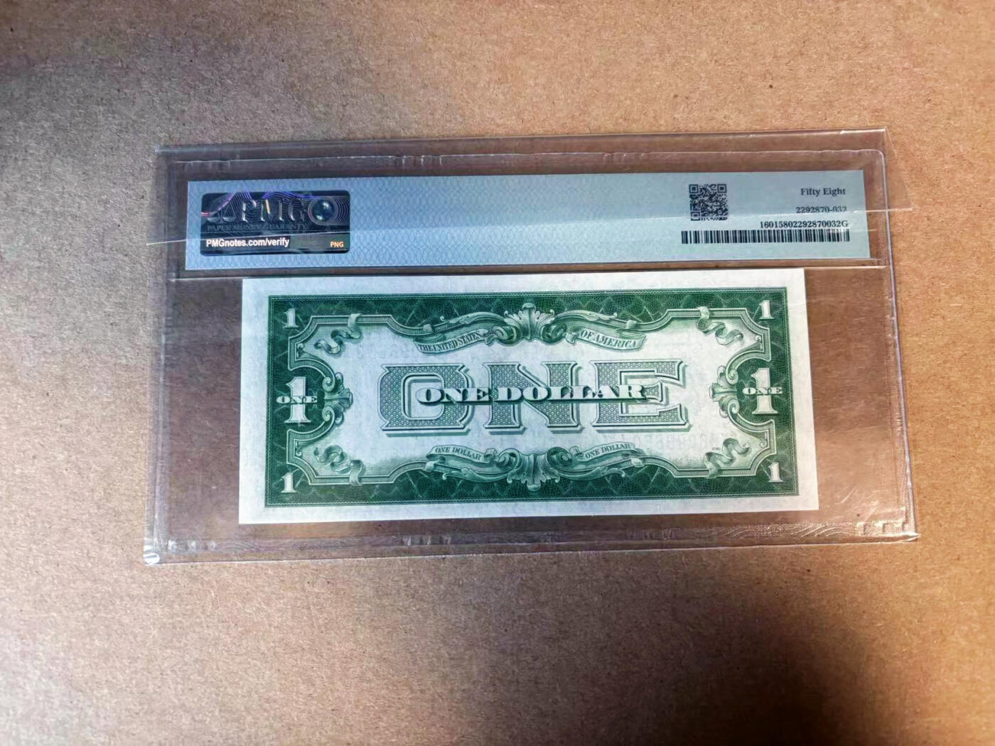 【Blue Auction】✨世界纸币精拍第585期【精】 【倒置号】美国 1928年1美金 银币券 PMG58