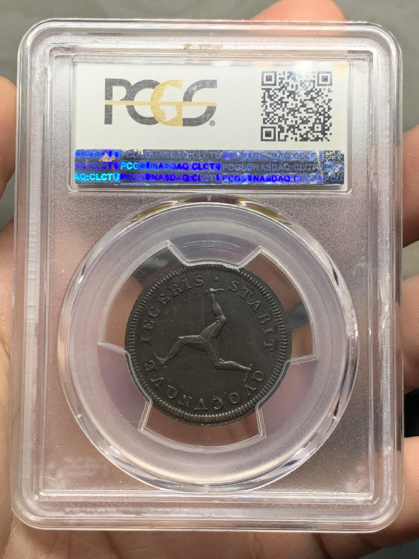 《竞宝斋》第332场 周日，周一 2场连拍 （全场包邮） PCGS PR63BN 马恩岛1786年乔治三世半便士铜币，书价极高