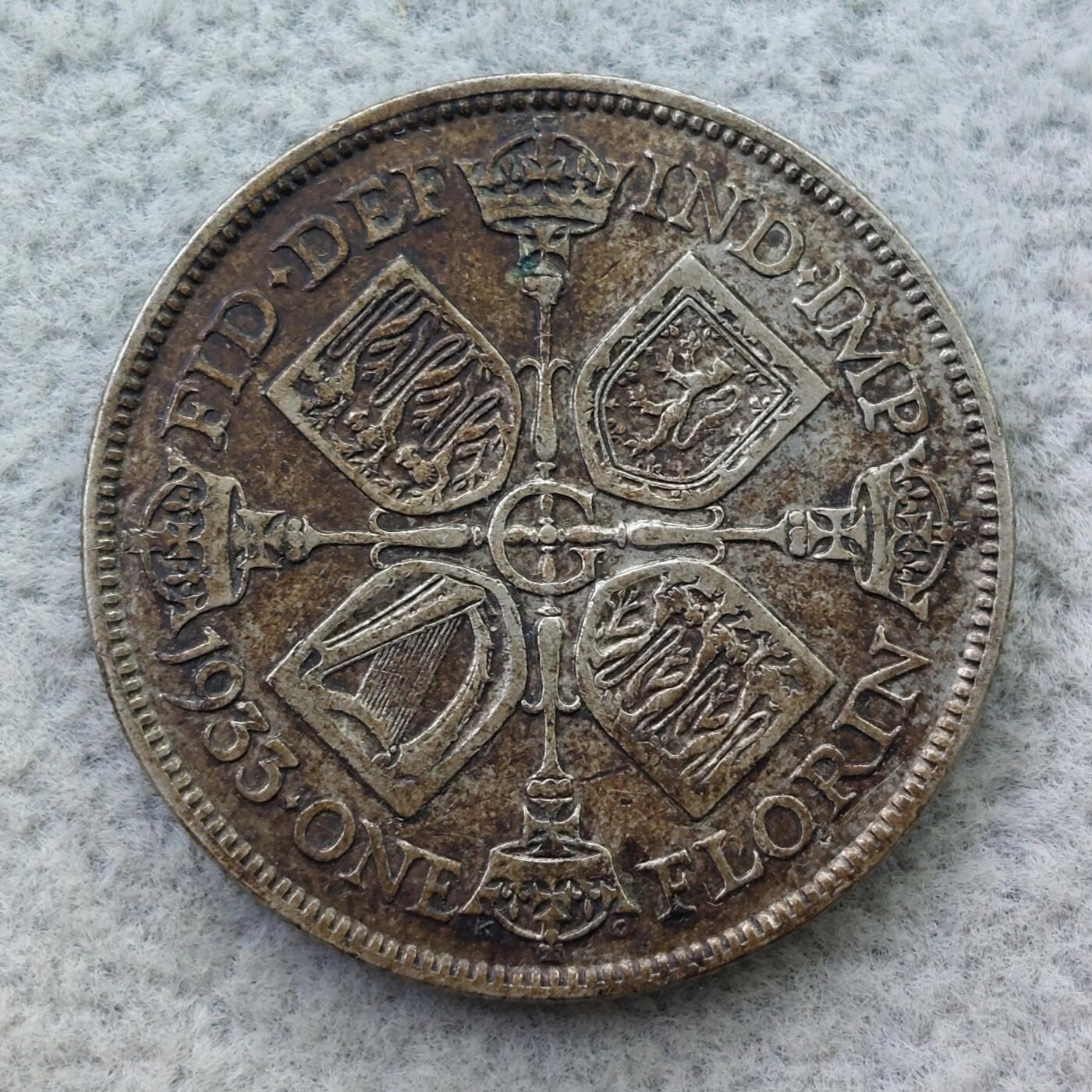 英国1933年乔治五世1佛罗林银币