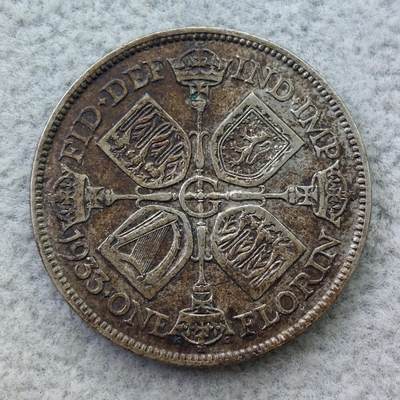 英国1933年乔治五世1佛罗林银币 - 英国1933年乔治五世1佛罗林银币